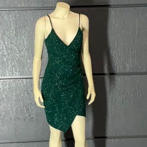 Green sequins dress